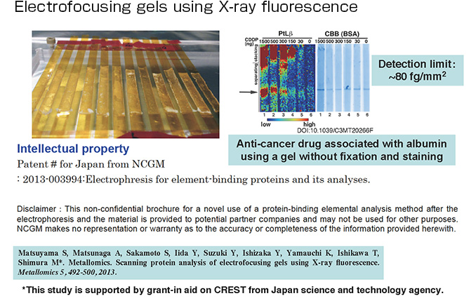 Electrofocusing gels using X-ray fluorescence